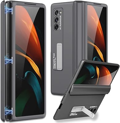 Miimall shell compatible with Samsung Galaxy Z Fold 2, Rigid PC protection shell with ultra-fine anti-scratch magnetic crutch for Galaxy Z Fold 2-Gris.. DIAYTAR NIGERIA provides endless shopping possibilities with affordable prices and prompt delivery service.