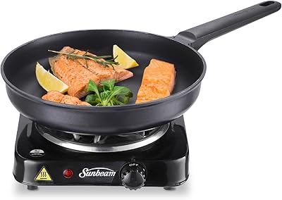 Electric counter burner, 1000 W versatile coal burner, unique stainless steel heating plate, mini portable cook for camping and black, black.. DIAYTAR NIGERIA: Where affordability meets variety in Nigeria's most comprehensive online marketplace.