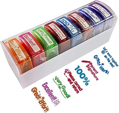 Goodrun set of 8 stamps for teachers for encouragement comments tampons for teachers