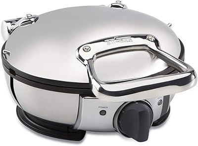 Classic round stainless steel waffle holder with 7 browning settings, 4 sections, silver, WD700162.. Experience the ease of modern shopping with DIAYTAR NIGERIA's vast selection and quick delivery service.