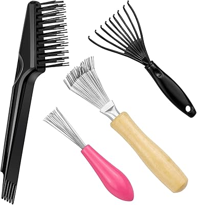 4 pieces Feitang Cleaning for hair brush, comb cleaning tool to remove hair dust, different models and sizes of different combs for home and beauty salons.. DIAYTAR NIGERIA: Bringing the marketplace to every Nigerian with affordable prices and quick delivery.
