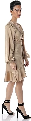 Mini robe a satin nakd overlap design-1660-000133-beige-p.. DIAYTAR NIGERIA: Where value meets variety with reliable nationwide delivery in under 8 days.