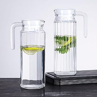 Senka luxury glass pitcher with cover (lot of 2) 11.. DIAYTAR Nigeria offers the perfect blend of affordability and efficiency. Shop now and get your products delivered between 5 and 8 days nationwide.