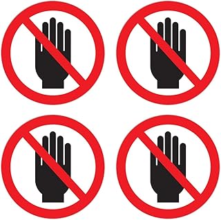 Sticker sticker to take off and stick bepsphenol did not touch/do not use a hand sign, round sticker in 3.93 "vinyl in diameter, pack of 4.. DIAYTAR NIGERIA: Where value meets variety with reliable nationwide delivery in under 8 days.