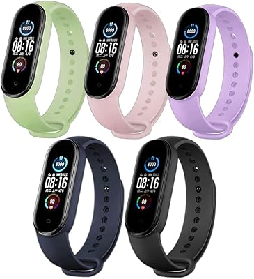 Jiaozhazha strap strap 5 colors for Xiaomi Mi Band 6/Mi Band 5, adjustable replacement strap in flexible silicone - 5 colors.. Your favorite brands are just a click away on DIAYTAR Nigeria.