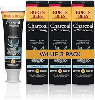 Burt's Bees toothpaste, natural aroma, charcoal toothpaste and fluoride fluoride, mountain mint, 3 x 4.7 oz.. From fashion trends to home essentials — find it on DIAYTAR Nigeria.