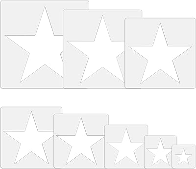 8 Large stars stars for drawing models in reusable 5 -point plastic for the decoration of the house and fabric paper (8 sizes, star).. Discover endless possibilities with DIAYTAR NIGERIA's extensive product range and affordable shipping.