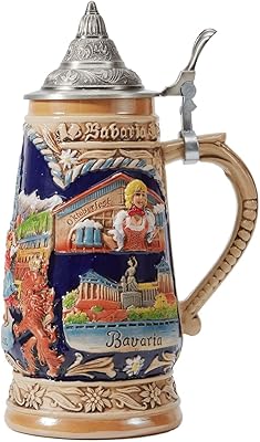 Haucoze beer mug, German Bavarian Munich Design, with Better Drinking Tank 0.9l cover.. DIAYTAR NIGERIA: Where shopping meets satisfaction with affordable prices and delivery within 8 days.