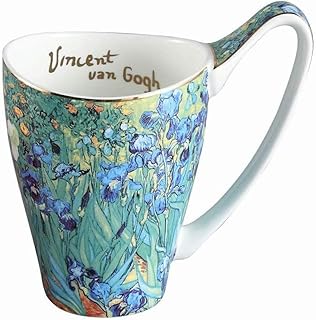 YPK Tech Bon China coffee cup, large tea cup of 16 oz - Design inspired by Van Gogh Iris paintings.. Experience shopping freedom with DIAYTAR NIGERIA's vast catalog and nationwide 5-8 day shipping.