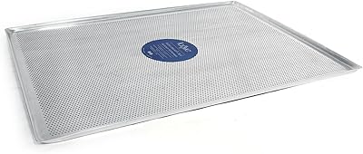 Rectangular oven plate perforated in vaj aluminum, size 60 cm x 40 cm x 2.2 cm, silver.. DIAYTAR NIGERIA: Where every purchase is affordable and delivery is always within a week.