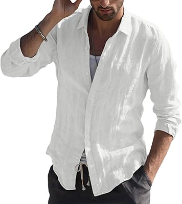 Cotton shirt and long -sleeved linen for men adjusted beach shirts.. Great deals and fast delivery — the DIAYTAR Nigeria guarantee.