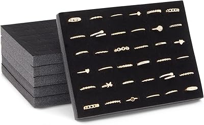 6 pieces organizer of black velvet rings, jewelry exhibition sets, storage box, travel organizer, jewelry sales organizer (7.5 x 5.5 x 0.5 inches).. Skip the lines and shop online — DIAYTAR Nigeria delivers to your door in days.