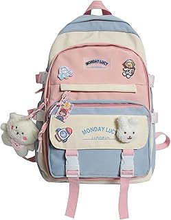 Cute Obiono Kawaii backpack with Bear Pins Pandente, School Bag, Aesthetic Supplies, Japanese Accessories Bag, Daily Bag in Canvas.. Your budget-friendly online marketplace, DIAYTAR NIGERIA delivers a world of products in just 5-8 days.