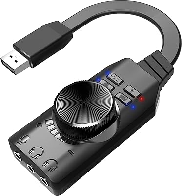 External sound card EACAM GS3 USB 2.0, Virtual sound card adapter 7.1 Plug and play channels with helmet, microphone, volume control, micro mute, sound effects, improved desktop version, laptop.. Shop like never before with DIAYTAR NIGERIA's comprehensive marketplace and budget-friendly shipping.