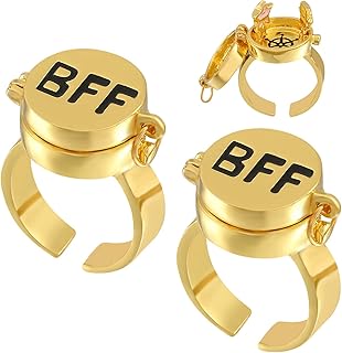 BFF rings for 2 best friends, cute anime rings for teenage girls, adjustable matching rings, aesthetic jewelry, gift for women and girls.. Get top brands at bottom prices, only on DIAYTAR Nigeria.