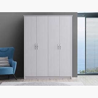 Armoire 4 portes home box prime 55 x 208 x 160 cm - gris.. DIAYTAR NIGERIA brings affordable products to every doorstep with our reliable 5-8 day shipping.