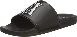 Men's slippers printed with \ "Ax \" emblematic logo by Armani Exchange.. DIAYTAR NIGERIA delivers on every promise with our affordable prices and nationwide delivery service.