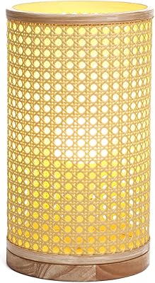 Bamboo decor | Handmade table lamp with natural colored rattan base and elegant design for living room, bedroom, office and restaurant (zilal).. Unlock endless possibilities with DIAYTAR NIGERIA's affordable marketplace and reliable delivery service.