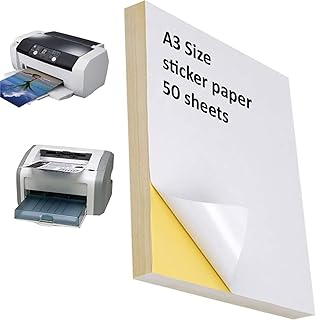 Primify 50 sheets of large labels, A3 printable leaves | Print stickers of shiny white labels, sticker label for postal addresses, images and photos.. DIAYTAR NIGERIA transforms online retail with unbeatable prices and consistent delivery timeframes.