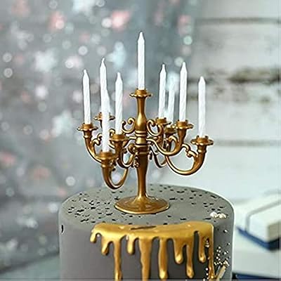 Shamoa 9 pieces set of candles and candlesticks 1 set of cake decorations birthday party decorations for children's birthday party (bronze color).. Explore the biggest product variety online — only at DIAYTAR Nigeria.