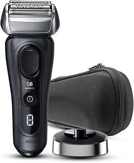 Damp and dry razor Braun Series 8 8413S with loading support and travel bag, Fjord gray... Shop from anywhere in Nigeria and receive your DIAYTAR purchases at affordable prices within a week.