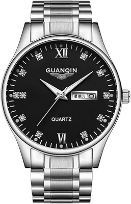 Fashion quartz watch for men guanqin, light calendar, analog display and stainless steel bracelet.. Embrace the convenience of DIAYTAR NIGERIA with thousands of products at your fingertips, delivered nationwide.