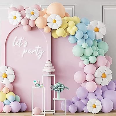 Kit d'Arc De Guirland De Ballons Team Daisy, Balloons Retro Hippie Boho, Pastel garland, Marguerite Balloons for Birthday, Wedding, Birthday Decoration.. Your shopping needs fulfilled through DIAYTAR NIGERIA's extensive selection and nationwide delivery.
