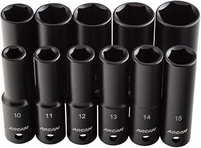 Deep 1/2 "deep dynamometric sockets for professional tools - metrics, 10 mm - 24 mm, CR -V, 11 pieces (AS21211MD).. Need something fast? Order it now from DIAYTAR Nigeria.