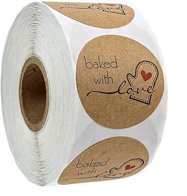 Round stickers in 3.8 inch natural kraft with love / 500 labels per roller.. Your favorite online marketplace — DIAYTAR Nigeria delivers quick and cheap.