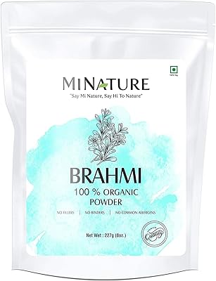 Organic Brahmi leaf powder (Bacopa Monnieri) - 227 g / 240 ml / 1/2 100 % pure vegetarian book.. DIAYTAR NIGERIA: Where shopping meets satisfaction with affordable prices and prompt delivery services.