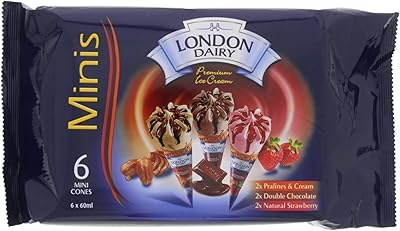 Mini Ice Cornet (praline cream + natural strawberries + double chocolate) 6pcs x 60ml.. Your favorite brands are just a click away on DIAYTAR Nigeria.