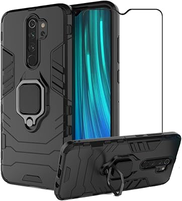 Shock -resistant hybrid protection shell with crutch for Xiaomi Redmi Note 8 Pro + Second screen protector in spring spring, black.. Experience the joy of discovery with DIAYTAR NIGERIA's vast catalog and nationwide affordable delivery.
