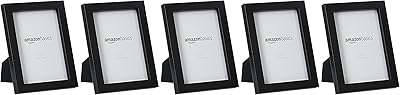 Amazonbasics photo frame, 5 "x 7", black, set of 5.. DIAYTAR NIGERIA: Where every search yields affordable results delivered promptly to your door.