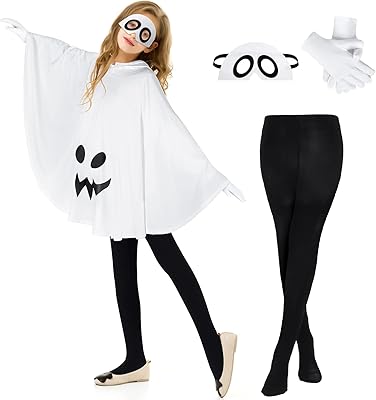 4 pieces set of Halloween ghost costumes for children's hooded coat white glove white ghost mask elastic base for Halloween cosplay festival.. Experience the ultimate in shopping convenience with DIAYTAR NIGERIA's vast catalog and 5-8 day delivery.