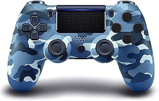 Wireless controller, compatible with PlayStation 4, multicolored (blue camouflage).. Shop from our extensive catalog at DIAYTAR NIGERIA and enjoy doorstep delivery in just 5-8 days.