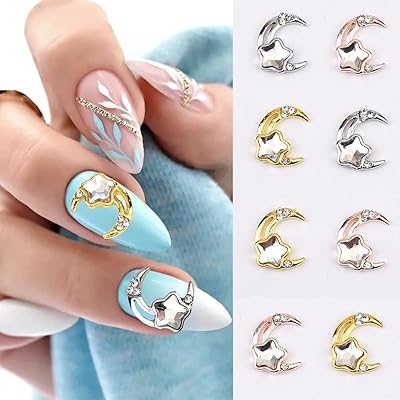 30 pieces of 3D stars and moon in pink gold for nail art, luxury accessories for acrylic manicure, handling craftsmanship.. Embrace a new era of online shopping with DIAYTAR NIGERIA's extensive range and budget-friendly prices.