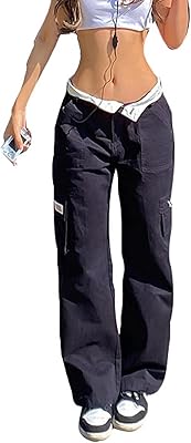Low waist jeans for women, classic aesthetic pants with wide legs, relaxed pants 2022 Fashion A-Girl.. Shopping has never been easier — DIAYTAR Nigeria delivers it all in 5–8 days.