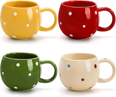 Set of Kolosh Dot Design Ceramic Ceramics with handles with handles.. Your budget-friendly online marketplace, DIAYTAR NIGERIA delivers a world of products in just 5-8 days.