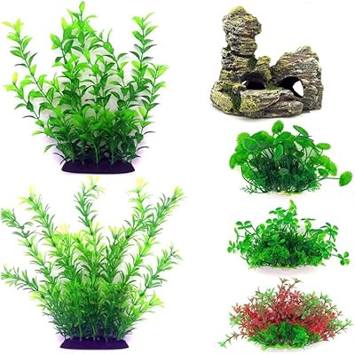 Arab artificial plants in plastic aquarium, 6 plastic aquarium plants, simulation aquarium plants for the home and the office.. You deserve better shopping — choose DIAYTAR Nigeria today.