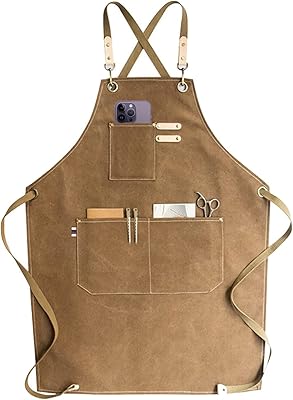 Chef's deck for men and women, large pockets, work apron in cotton canvas, adjustable and robust cross apron.. Shop with confidence at DIAYTAR NIGERIA, enjoying competitive prices and delivery within 8 days.