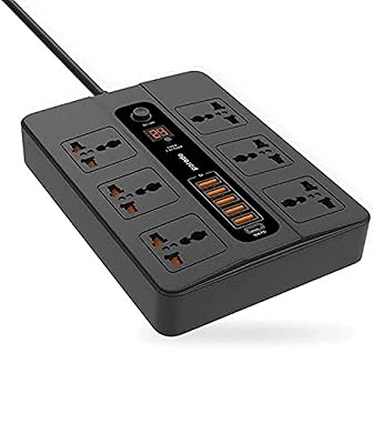 Porodo Multiport 6 AC 5 USB C PD Black, PD-FCCH003-BK.. Shop confidently with DIAYTAR NIGERIA, offering affordable prices and reliable delivery within a week.