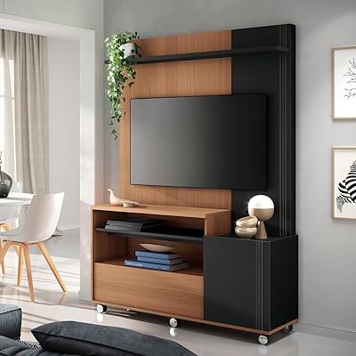 Home Box Eureka wall unit for TV up to 50 inches 40 x 190.5 x 136 cm - Brown/black.. DIAYTAR NIGERIA makes every shopping desire a reality with affordable prices and delivery in 5-8 days.