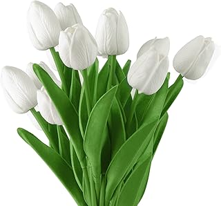 Paytion 10pcs Bouquet of artificial artificial tulips, artificial polyurethane artificial tulips bouquet for decoration of home office wedding party, 13x1 inches, white.. Discover the perfect shopping experience with DIAYTAR NIGERIA's vast selection and prompt delivery service.