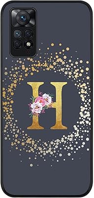 Stylized shell with durable black edges for Redmi Note 11 4G/Redmi note 11S, fine, soft, flexible and anti-stop, in TPU gel, floral motif with personalized initial letter, H (gray).. Say goodbye to limited options and long shipping times. DIAYTAR Nigeria delivers variety, quality, and affordability straight to your door.