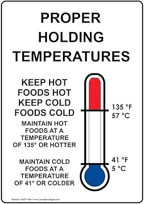 ComplianceSigns.com Vertical temperature label with symbol, 5 x 3.5 inches. Package of 4 food vinyls, made in the United States.. From tech to toiletries, DIAYTAR Nigeria delivers without delay.