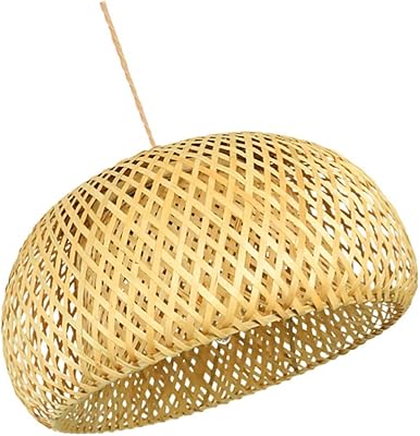 Lamps hanging from the Bajoli ceiling - 30 cm Vintage design in natural bamboo woven by double layer with bamboo lampshade (bulb not included).. Your complete shopping solution, DIAYTAR NIGERIA offers extensive choice with competitive prices and delivery.