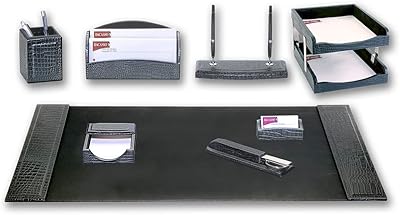 Dacasso Crocodile Crocodile leather desk set, 10 pieces, black.. Your shopping aspirations fulfilled at DIAYTAR NIGERIA with competitive prices and reliable delivery.