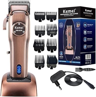 Hair Mower Kit and Wireless Professional Beard Mower with Rechargeable LED screen by USB (gold Rose KM 9350).. Say hello to Nigeria’s fastest-growing e-commerce site — DIAYTAR Nigeria.