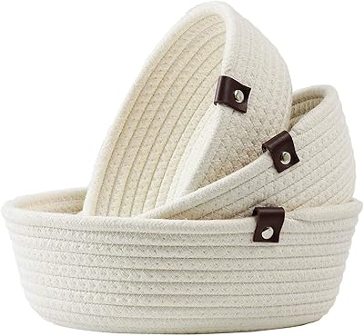 Storage baskets for woven rope for rope organizer, set of 3 durable cotton rope storage baskets, children's toy storage baskets, cotton corn skin design.. DIAYTAR NIGERIA transforms dreams into deliveries with our affordable prices and 5-8 day shipping.