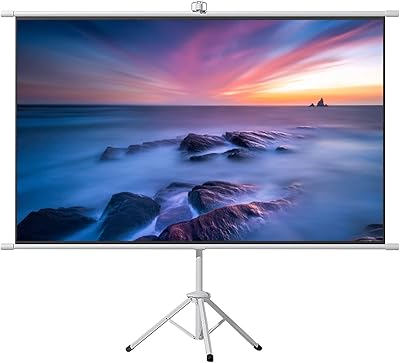 Projection screen with support - Foldable projection screen without folds Manual projection screen 4: 3/16: 9 HD portable projector screen, 178 ° wide angle, for house cinema, desk, school (60).. Shop with confidence on DIAYTAR Nigeria — quality products and timely delivery.